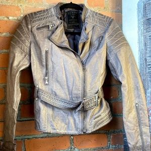Gray Guess Leather Jacket